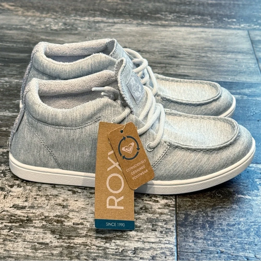 Roxy Women's Minnow Wally Mid Top Slip on Sneaker Shoe Gray Size 6.5 NWT - Picture 7 of 13